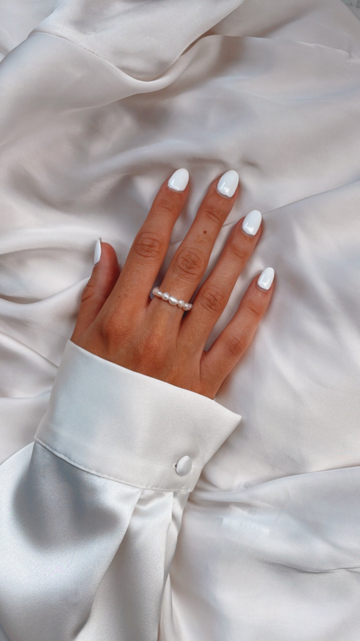 Natural Freshwater Baroque Keshi Pearl Ring (4-5mm)