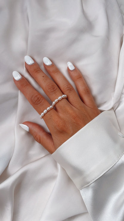 Natural Freshwater Rice Pearl Ring