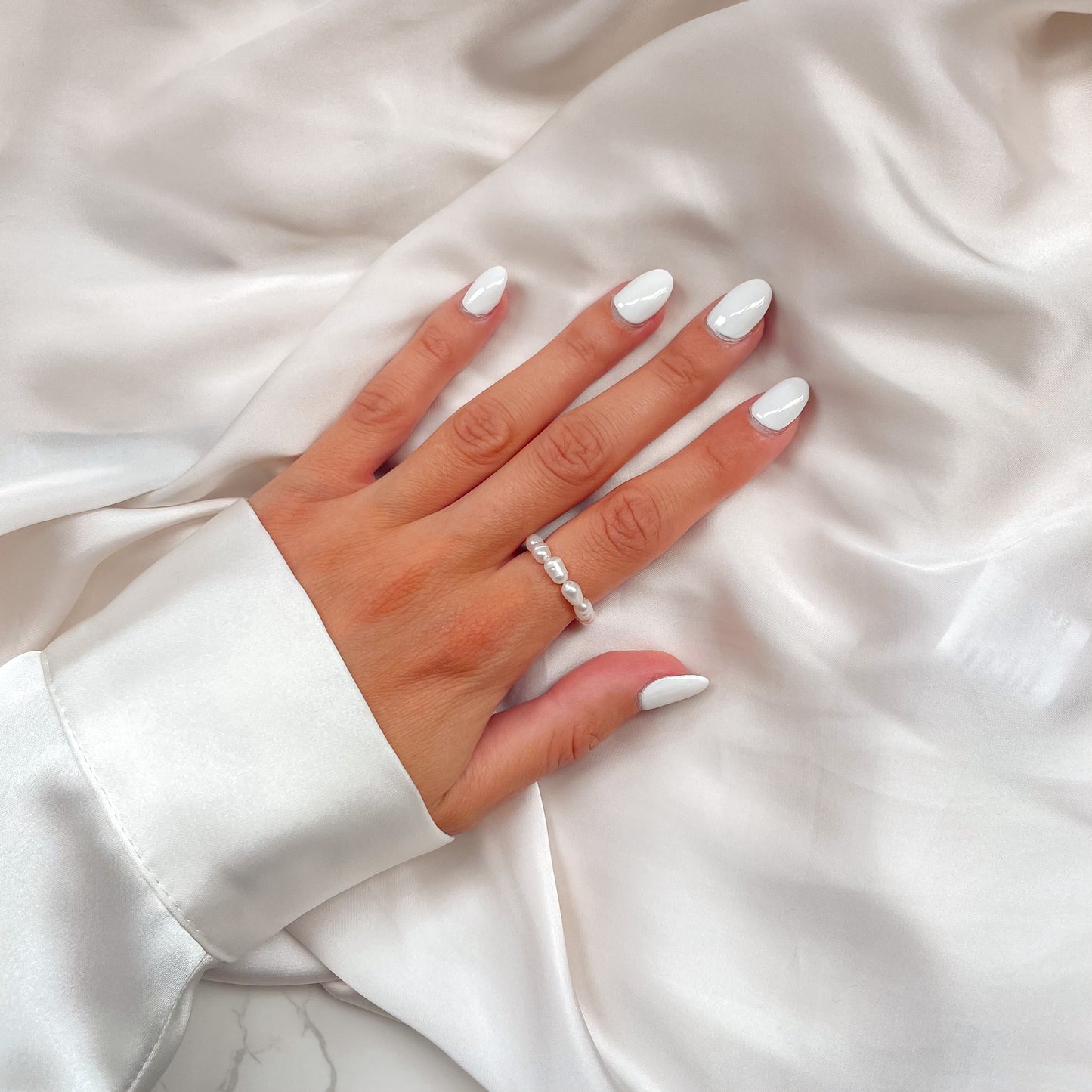 Natural Freshwater Rice Pearl Ring