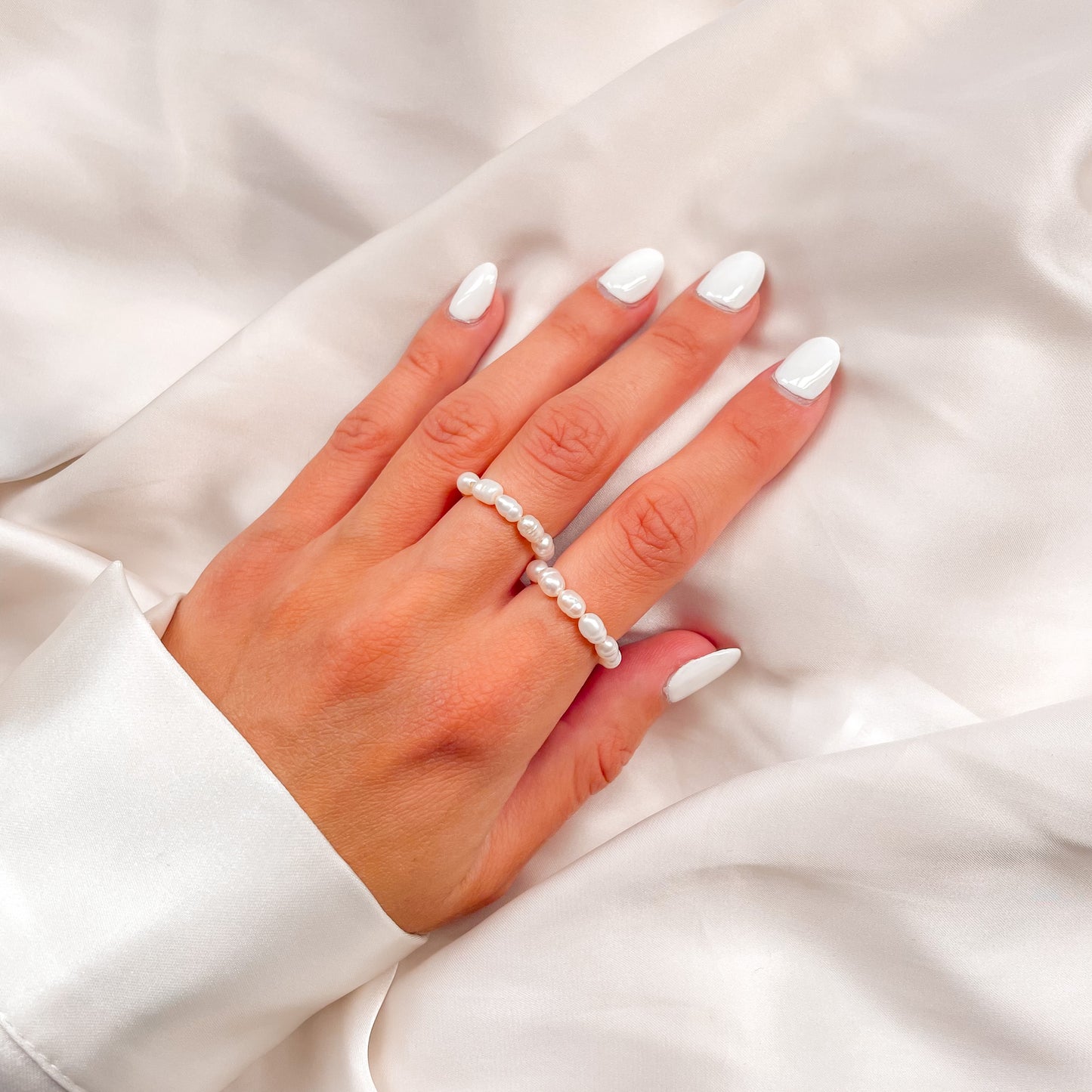 Natural Freshwater Rice Pearl Ring