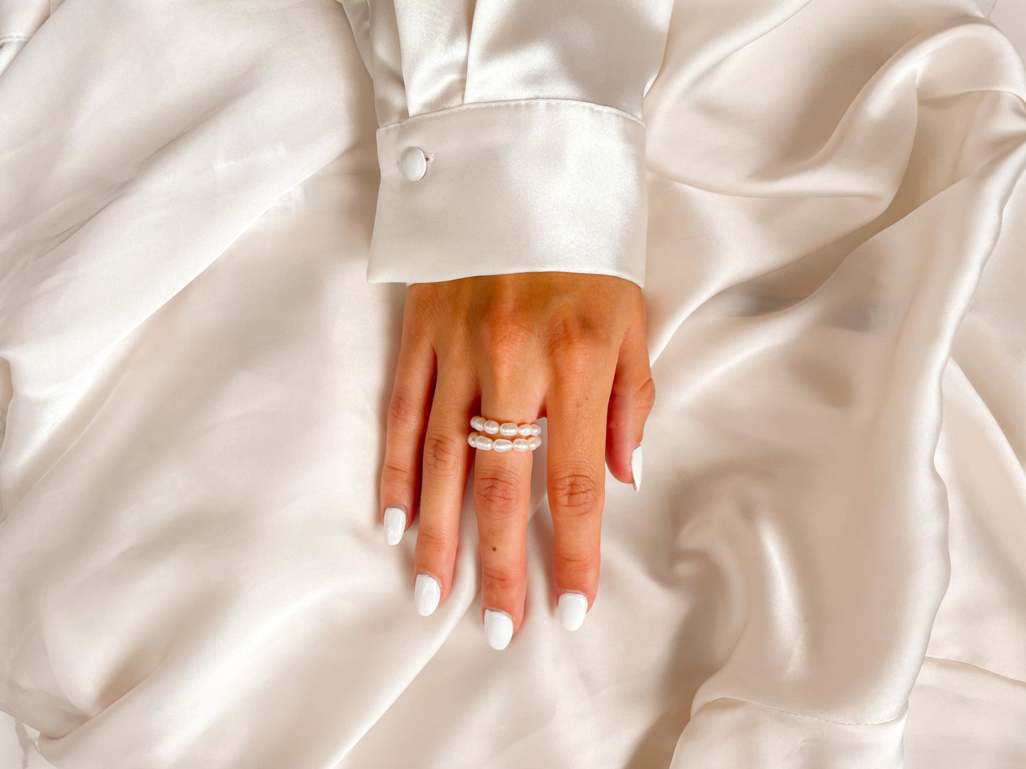 Natural Freshwater Rice Pearl Ring