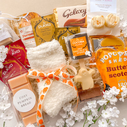 Cosy Pumpkin Bread Halloween Boo Basket