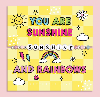 You Are Sunshine And Rainbows Beaded Bracelet
