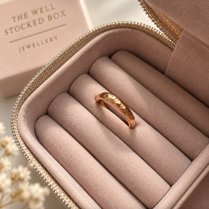 Rose Gold Hearts Ring