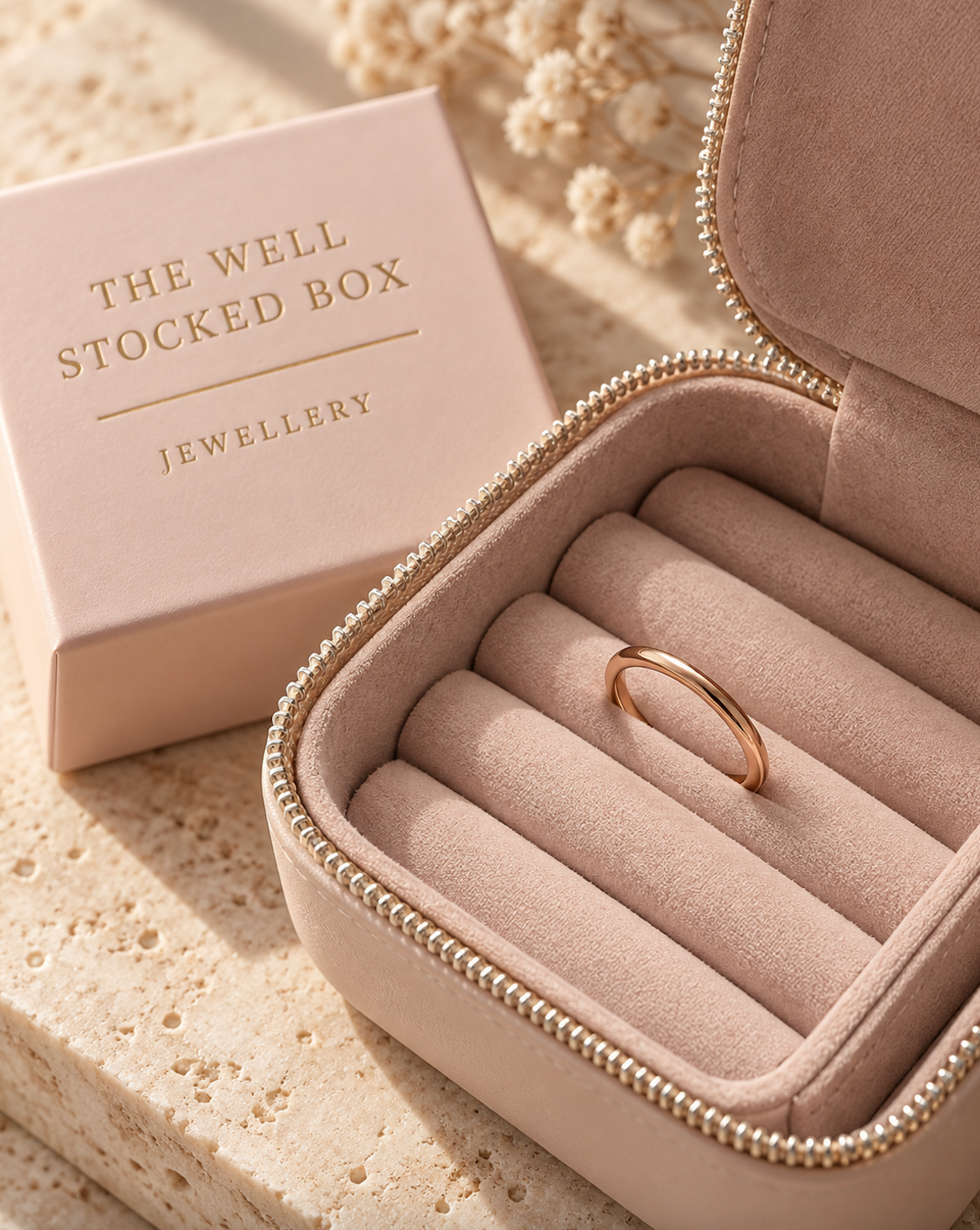 Rose Gold Hearts Ring