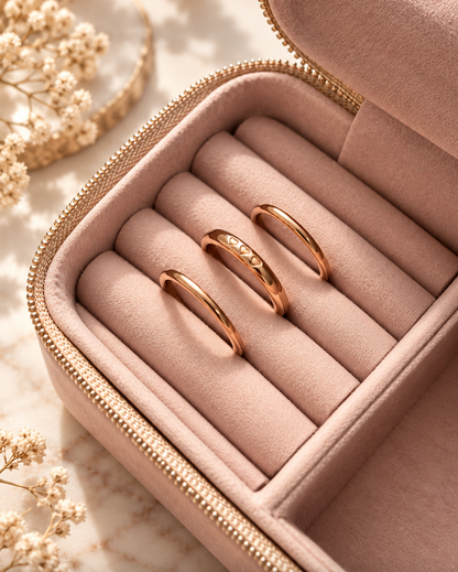 Rose Gold Hearts Ring
