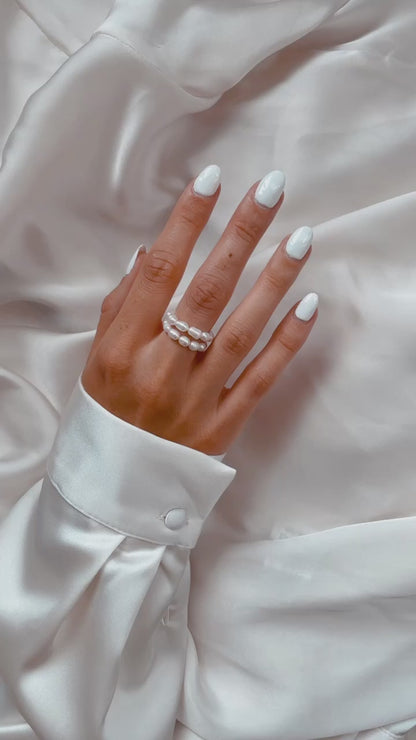 Natural Freshwater Rice Pearl Ring